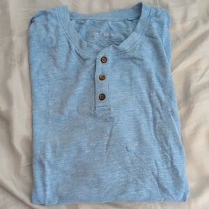 Lucky Brand Men's Light Blue Short Sleeve Henley
